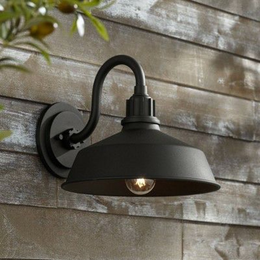 * | Best Pirce Franklin Iron Works Rustic Outdoor Wall Light Fixture Urban Barn Black Aluminum 10 1/2 For Exterior House Porch Patio Deck