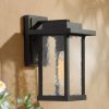 * | Budget 11" Metal/Glass Outdoor Wall Lamp Black Lnc