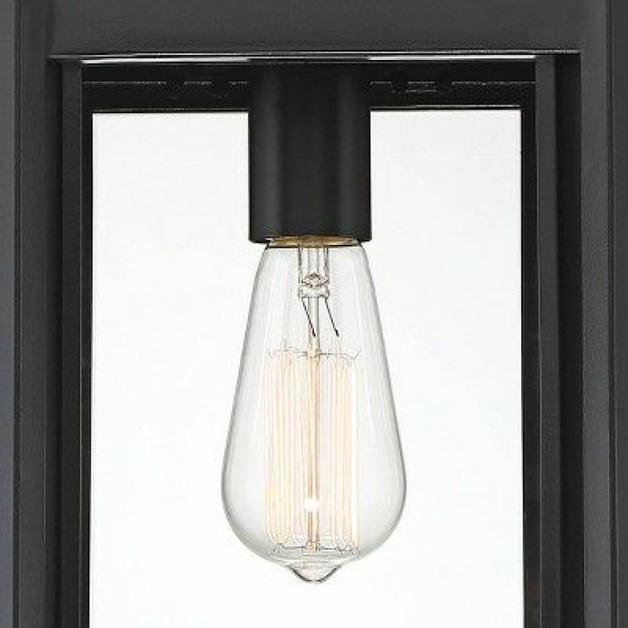 * | Budget Franklin Iron Works Rustic Farmhouse Outdoor Ceiling Light Hanging Black 17 Clear Beveled Glass Exterior House Porch Patio Deck