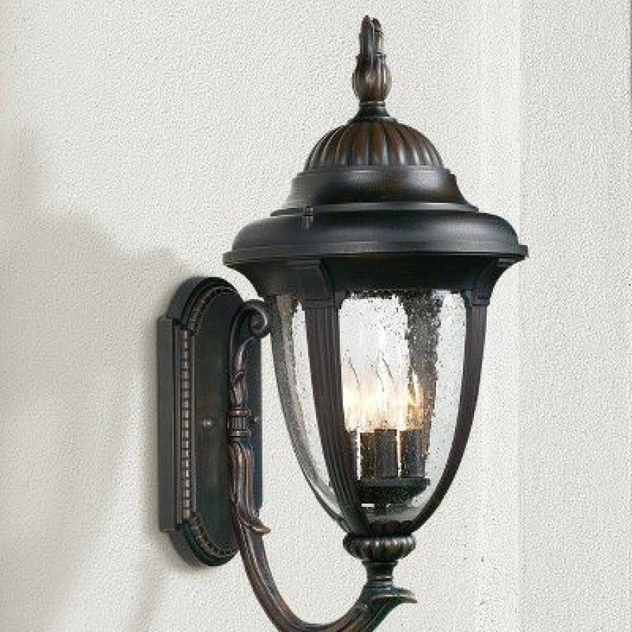 * | Budget John Timberland Traditional Outdoor Wall Light Fixture Colonial Style Bronze 23 1/2 Seedy Glass For Exterior House Porch Patio