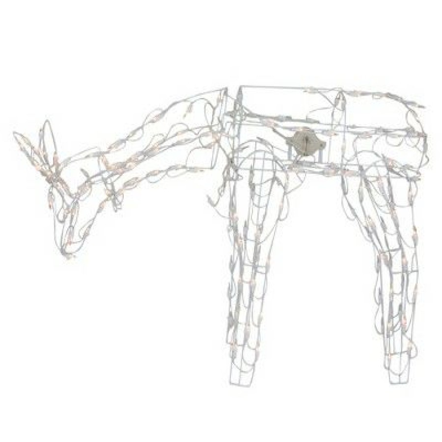 * | Best Pirce Northlight 42-Inch Lighted White Feeding Reindeer Animated Outdoor Christmas Decoration