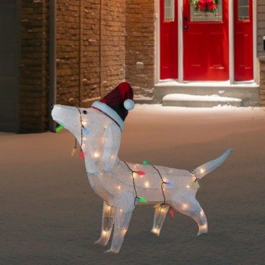 * | Buy Northlight 32 Led Lighted Dachshund Dog In Santa Hat Outdoor Christmas Decoration