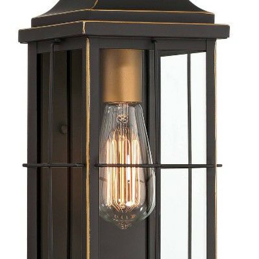 * | Budget John Timberland Rustic Outdoor Wall Light Fixture Black Gold 4-Light 15 Clear Glass For Exterior House Porch Patio Outside Deck