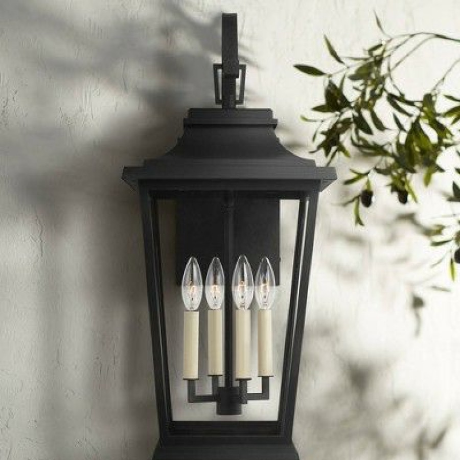 * | Hot Sale Feiss Warren 25 3/4 High Black 4-Light Outdoor Wall Light