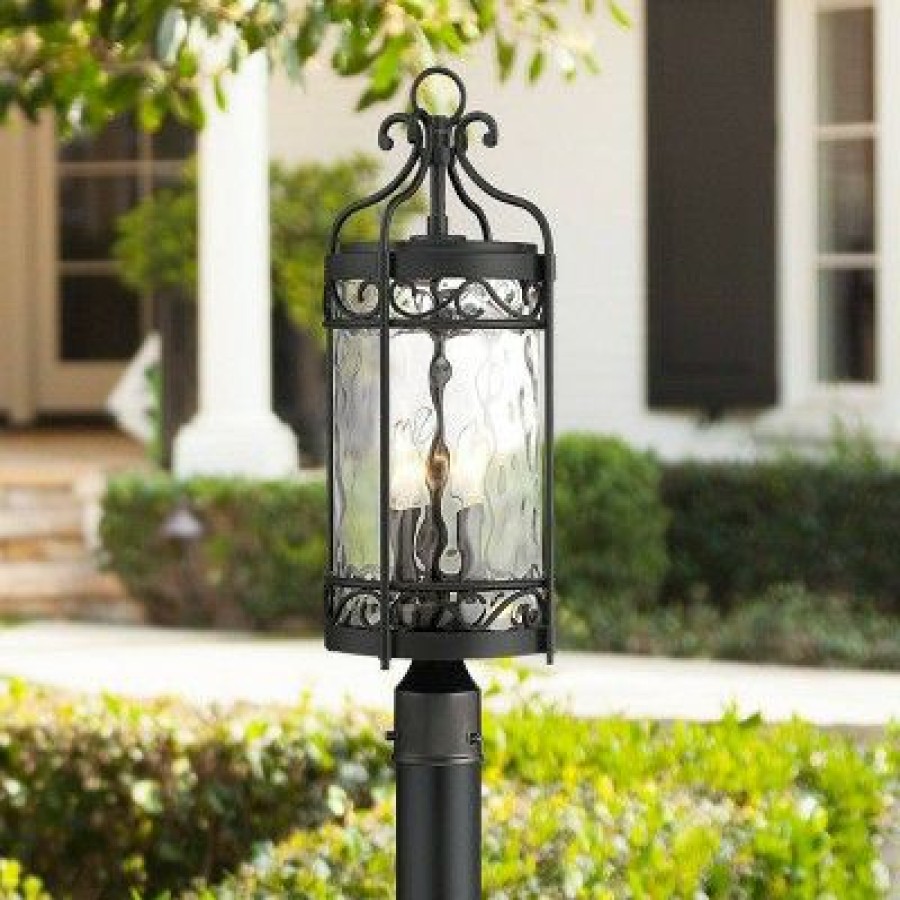 * | Coupon John Timberland European Style Outdoor Post Light Fixture Black Metal 23 1/4 Clear Glass For Exterior House Porch Patio Outside