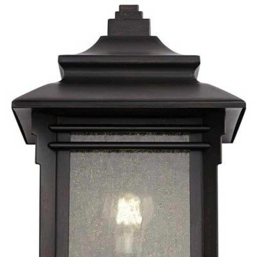 * | Outlet Franklin Iron Works Rustic Farmhouse Outdoor Wall Light Fixture Walnut Bronze 16 1/2 Frosted Cream Glass For House Porch Patio