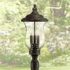 * | Buy Franklin Iron Works Outdoor Post Light Fixture Led Dimmable Bronze 23 Clear Seedy Glass For Exterior Garden Yard Driveway