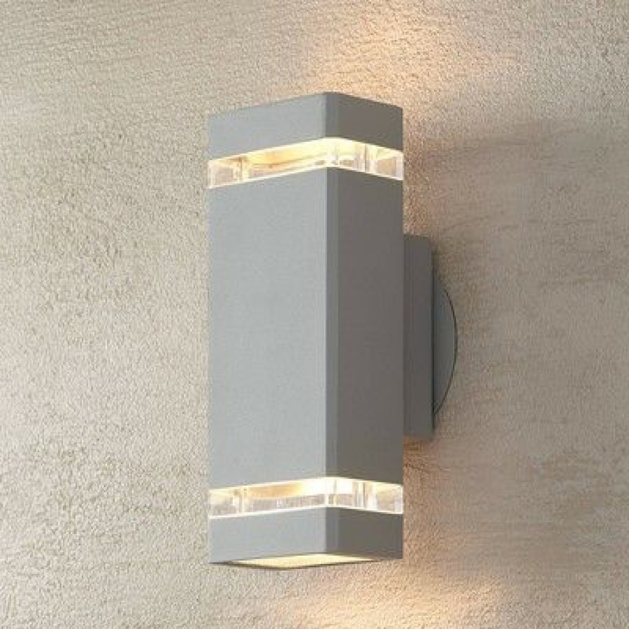 * | Best Pirce Possini Euro Design Modern Outdoor Wall Sconce Fixture Matte Silver 10 1/2 Clear Glass Up Down For Exterior House Porch Patio