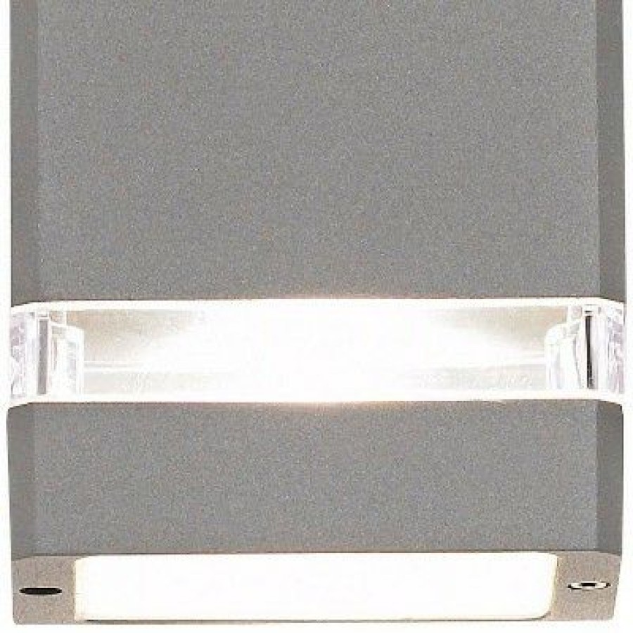 * | Best Pirce Possini Euro Design Modern Outdoor Wall Sconce Fixture Matte Silver 10 1/2 Clear Glass Up Down For Exterior House Porch Patio