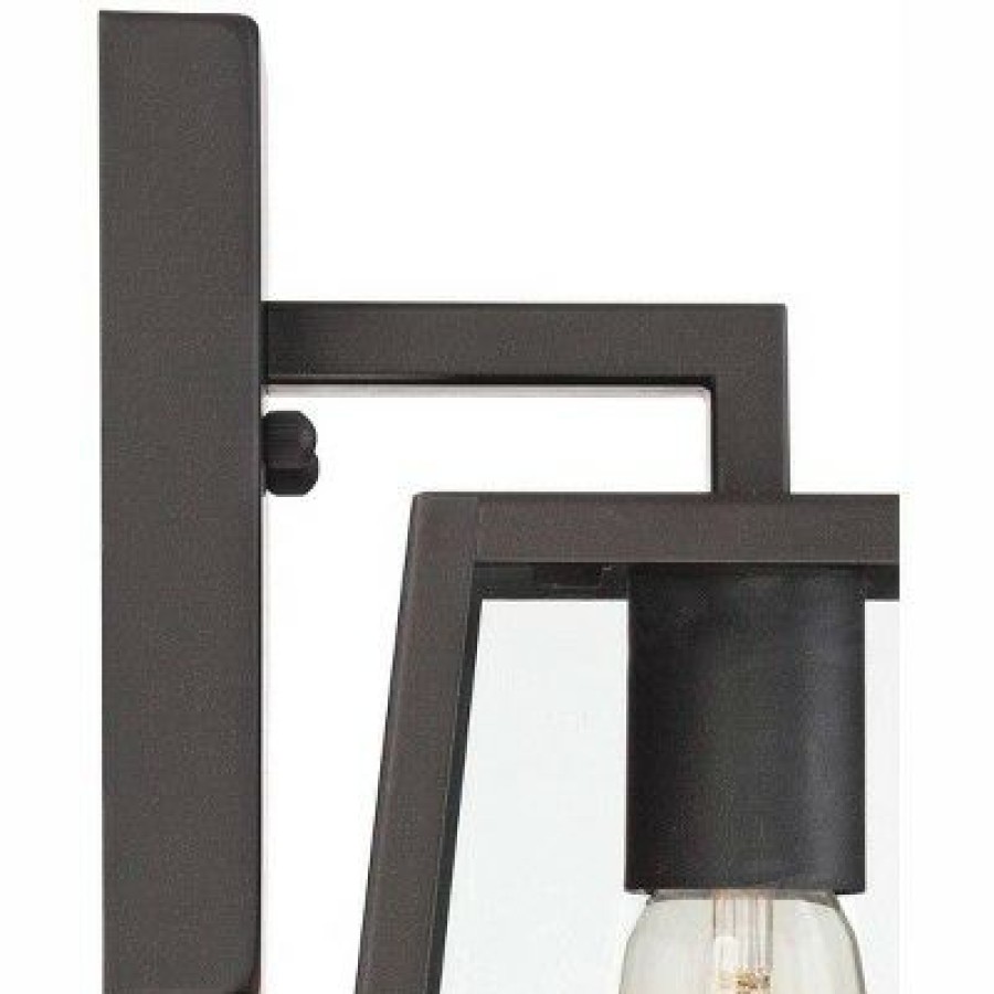 * | Buy John Timberland Modern Rustic Outdoor Wall Lights Fixtures Set Of 2 Tapering Black 10 3/4 Glass For Exterior House Porch Patio