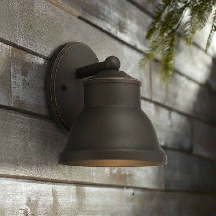 * | Best Deal Franklin Iron Works Farmhouse Industrial Outdoor Wall Light Fixture Oil-Rubbed Bronze 9 1/4 Exterior House Porch Patio Outside