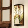 * | Discount 16.25" Stained Glass 1-Light Rectangular Mission Style Outdoor Light Wall Sconce River Of Goods