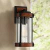 * | Coupon John Timberland Modern Rustic Outdoor Wall Light Fixture Black Aluminum Dark Wood Finish 13 3/4 Clear Glass Exterior House Porch Patio