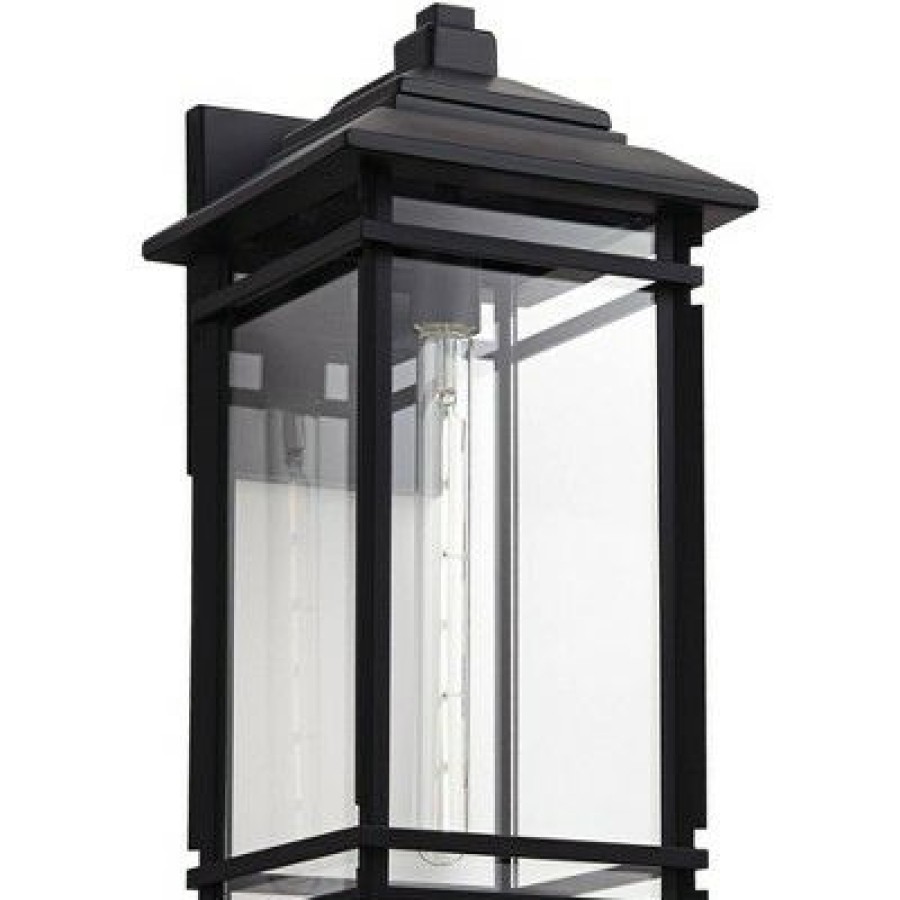 * | Best Reviews Of John Timberland Mission Outdoor Wall Light Fixture Matte Black Metal 19 Clear Glass Shade Exterior House Porch Patio Deck Home