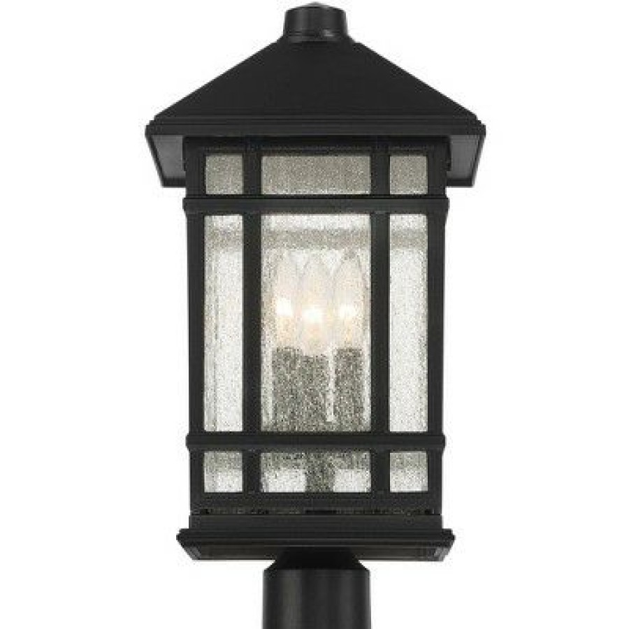 * | Brand New Kathy Ireland Sierra Craftsman 18 H Black Outdoor Post Mount Light