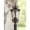 * | Discount John Timberland Traditional Outdoor Post Light Textured Black Scroll 25 Clear Hammered Glass For Exterior Garden Yard