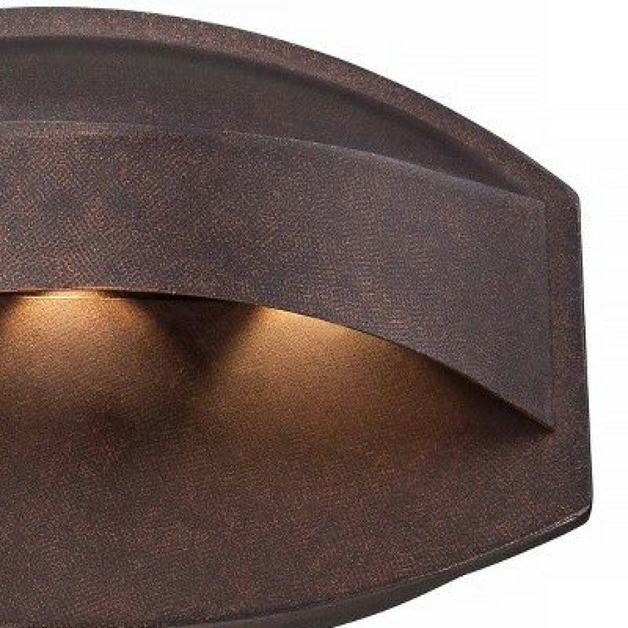 * | Cheapest Possini Euro Design Modern Outdoor Wall Light Fixture Led Bronze 11 Wide Eyebrow Dark Sky For Exterior House Porch Patio Deck