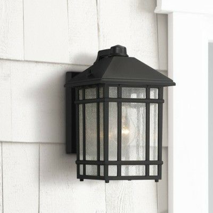 * | Wholesale Kathy Ireland Sierra Craftsman 11 H Black Dusk-Dawn Outdoor Wall Light