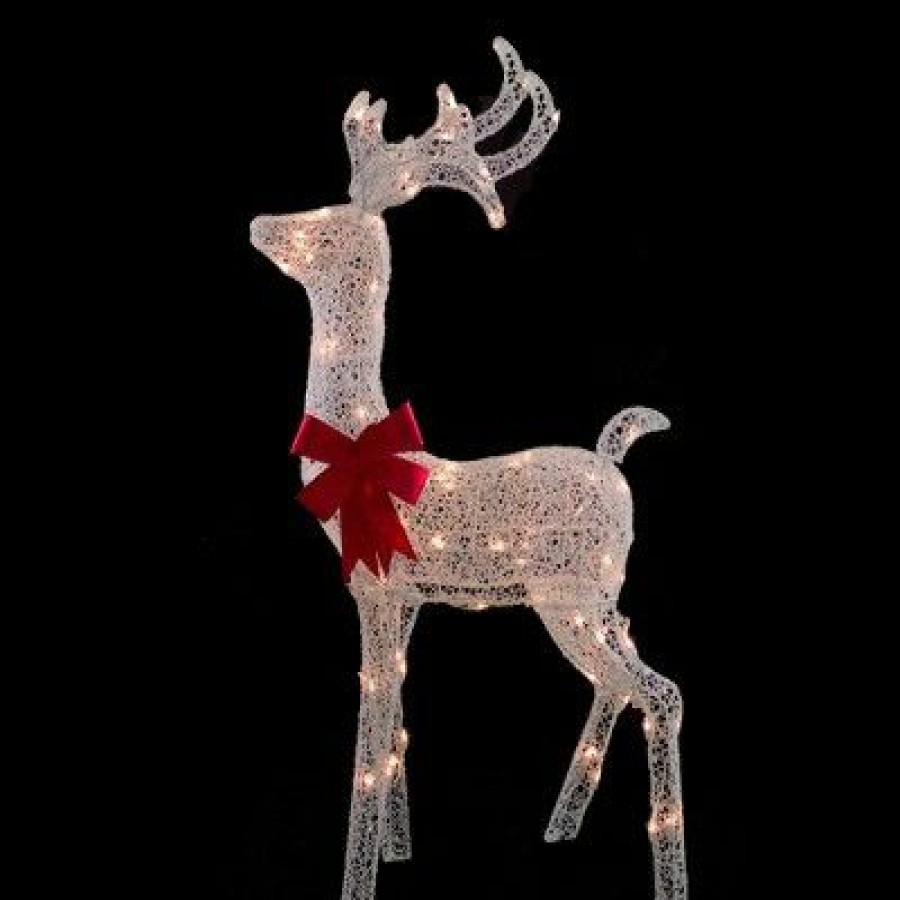 * | Discount Northlight 52 Lighted White Mesh Standing Buck Outdoor Christmas Decoration Clear Lights