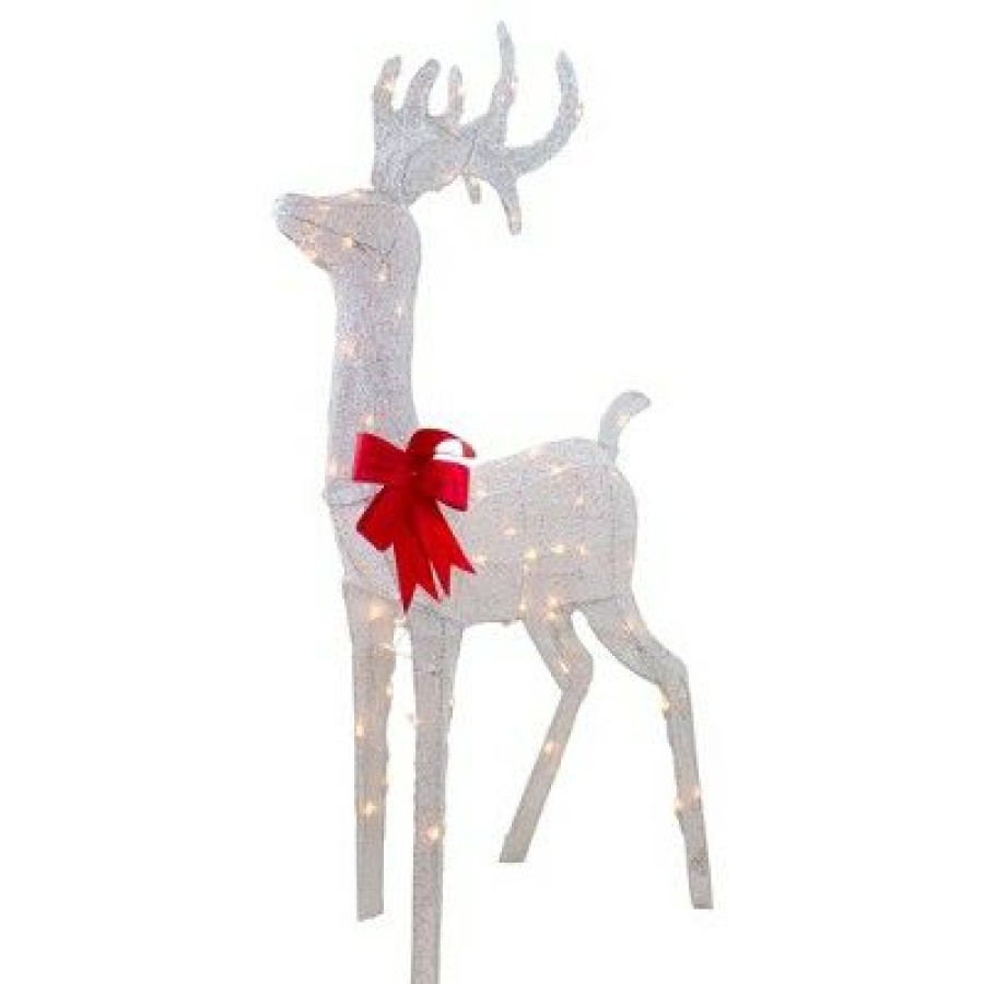 * | Discount Northlight 52 Lighted White Mesh Standing Buck Outdoor Christmas Decoration Clear Lights