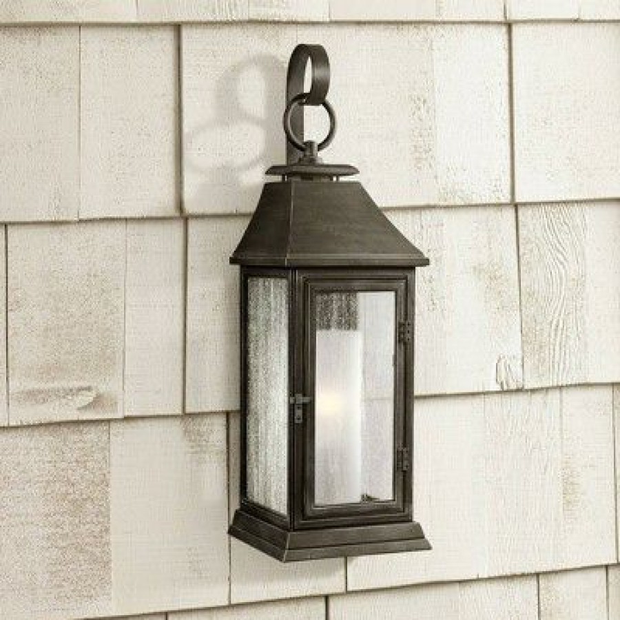 * | Outlet Feiss Shepherd 16 1/2 H Weathered Zinc Outdoor Wall Light