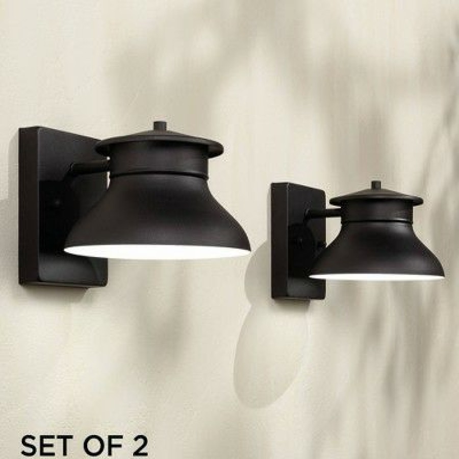 * | Wholesale John Timberland Modern Outdoor Wall Light Fixtures Set Of 2 Led Black 5 Non Glass Dark Sky For Exterior House Porch Patio Barn