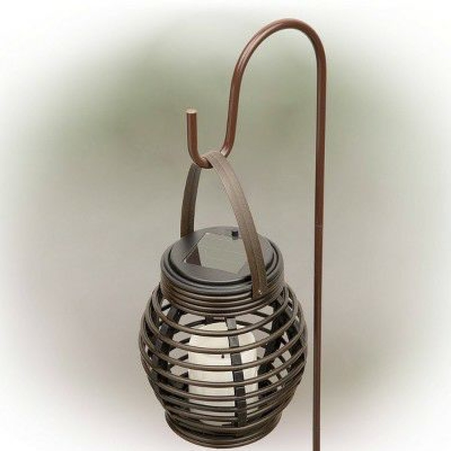 * | Buy Alpine Corporation Solar Outdoor Lantern With Shepherd Hook Stake Black