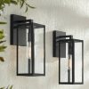 * | Flash Sale John Timberland Modern Outdoor Wall Lights Fixtures Set Of 2 Mystic Black Damp Rated 14 Clear Glass Exterior House Porch Patio