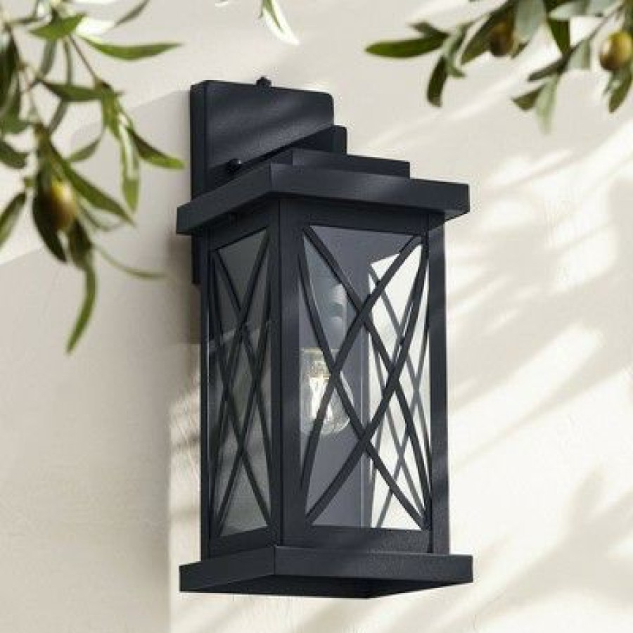 * | Deals John Timberland Outdoor Wall Light Fixture Black 15 Clear Glass Security Dusk To Dawn For Exterior House Porch Patio