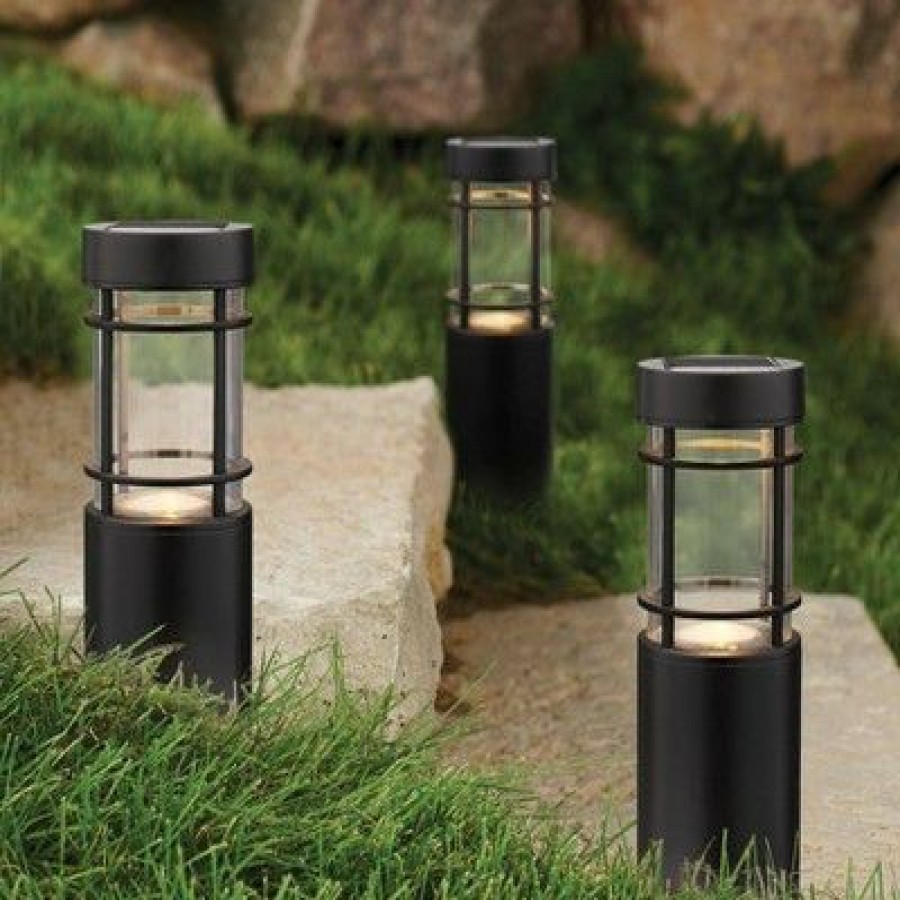 * | Wholesale 6Pk Caged Bollard Pathway Light Black Threshold