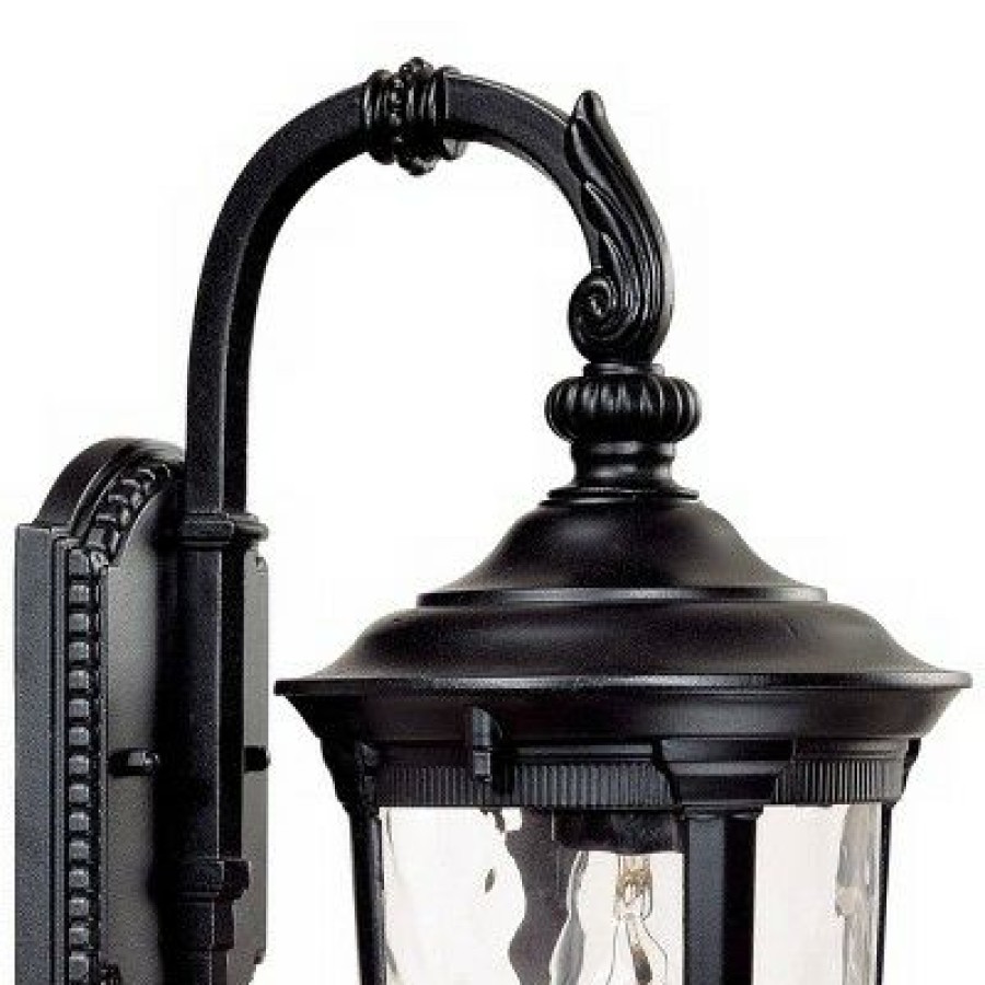 * | Deals John Timberland Traditional Outdoor Wall Light Fixture Black 16.5 Hammered Glass For Exterior Porch Patio