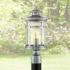 * | Buy Franklin Iron Works Industrial Outdoor Post Light Chrome 16 Clear Seedy Glass Lantern For Exterior Garden Yard Patio Driveway