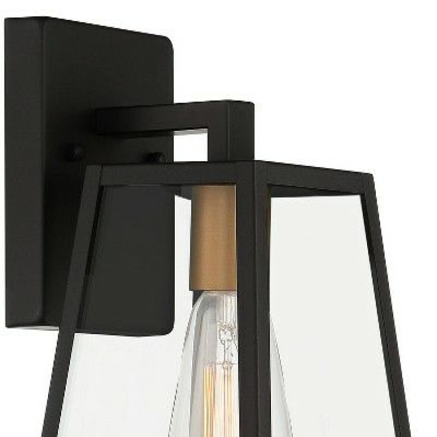 * | Cheapest John Timberland Modern Outdoor Wall Light Fixture Mystic Black Gold 10 3/4 Clear Glass Panels Exterior House Porch Patio Outside