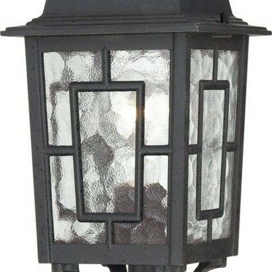 * | Discount 1 Light Outdoor Textured Post Sconce Black Aurora Lighting