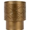 * | Best Sale Antique Brass Pierced Metal Pillar Candle Holder Foreside Home & Garden Gold